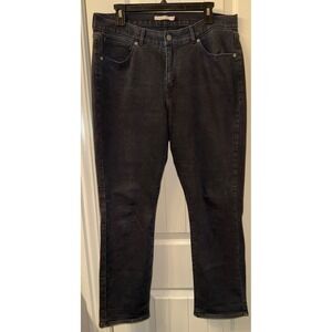 Levi's Womens 14 Black Straight Leg Jeans Mid Rise Stretch Denim 34x28